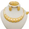 Dubai Luxury Big Necklace For Women Gold Plated Jewelry Set Original Earrings Ring Bracelet Wedding Costumes Jewellery gift