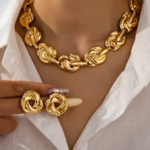 Elegant and Versatile Summer Luxury High-End Women’s Metal Jewelry Set