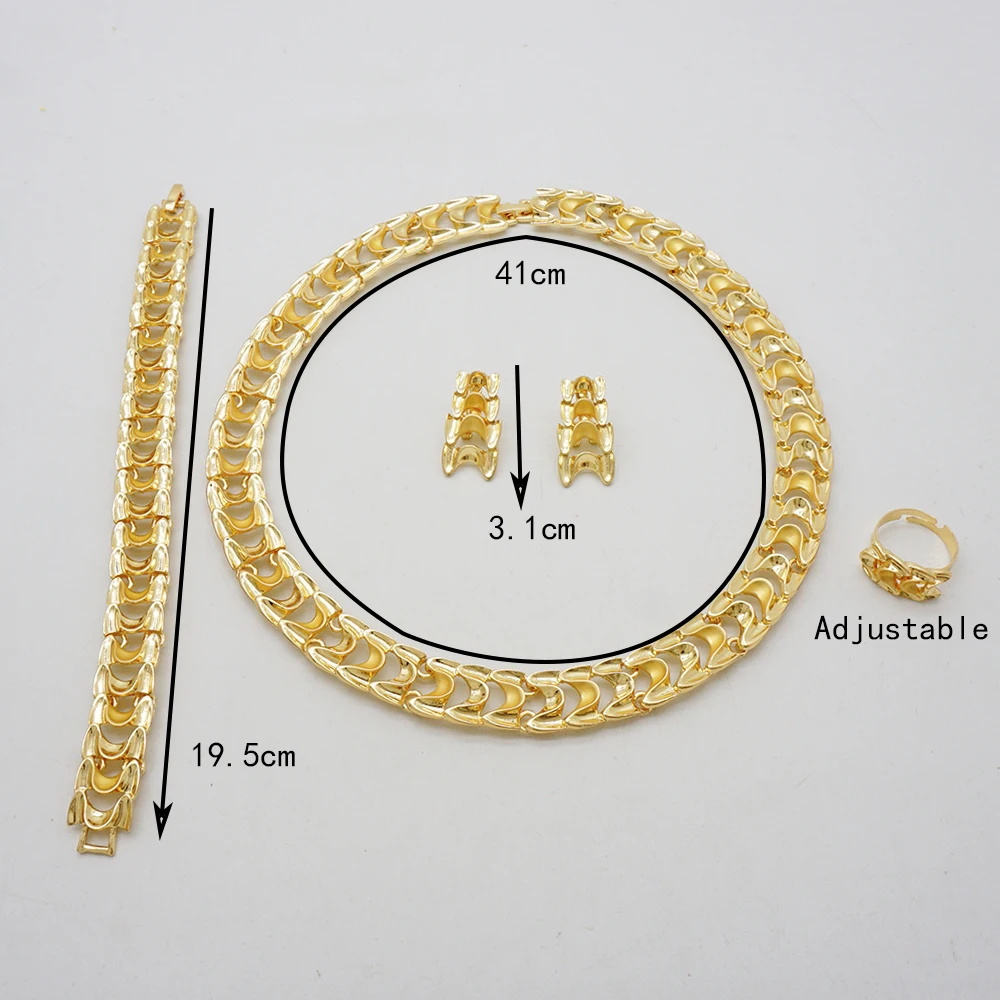 Dubai Luxury Big Necklace For Women Gold Plated Jewelry Set Original Earrings Ring Bracelet Wedding Costumes Jewellery gift 29 kf Sbb623007e1d04e2eaa40d91f9f07e2b0K