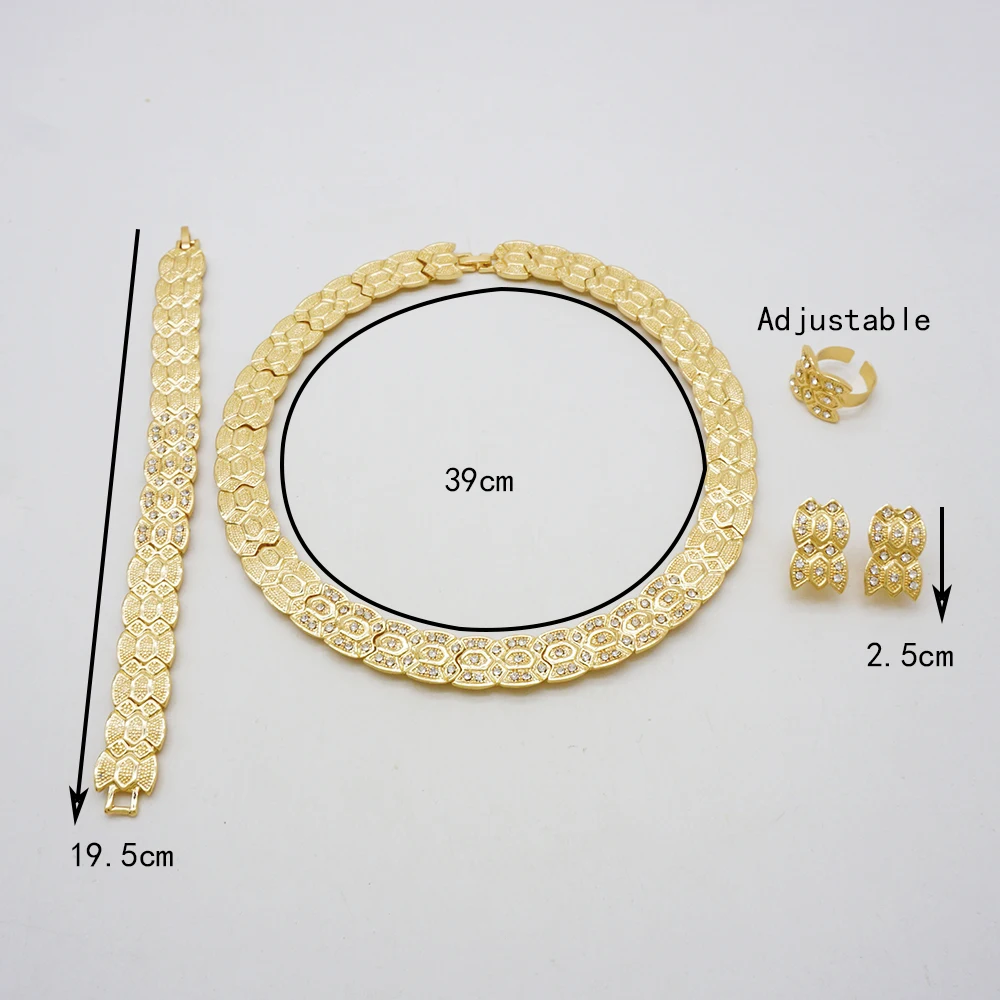 Dubai Luxury Big Necklace For Women Gold Plated Jewelry Set Original Earrings Ring Bracelet Wedding Costumes Jewellery gift 27 kf Sf48d937ed4564f1991519ec7a2abc642Z