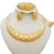 Dubai Luxury Big Necklace For Women Gold Plated Jewelry Set Original Earrings Ring Bracelet Wedding Costumes Jewellery gift